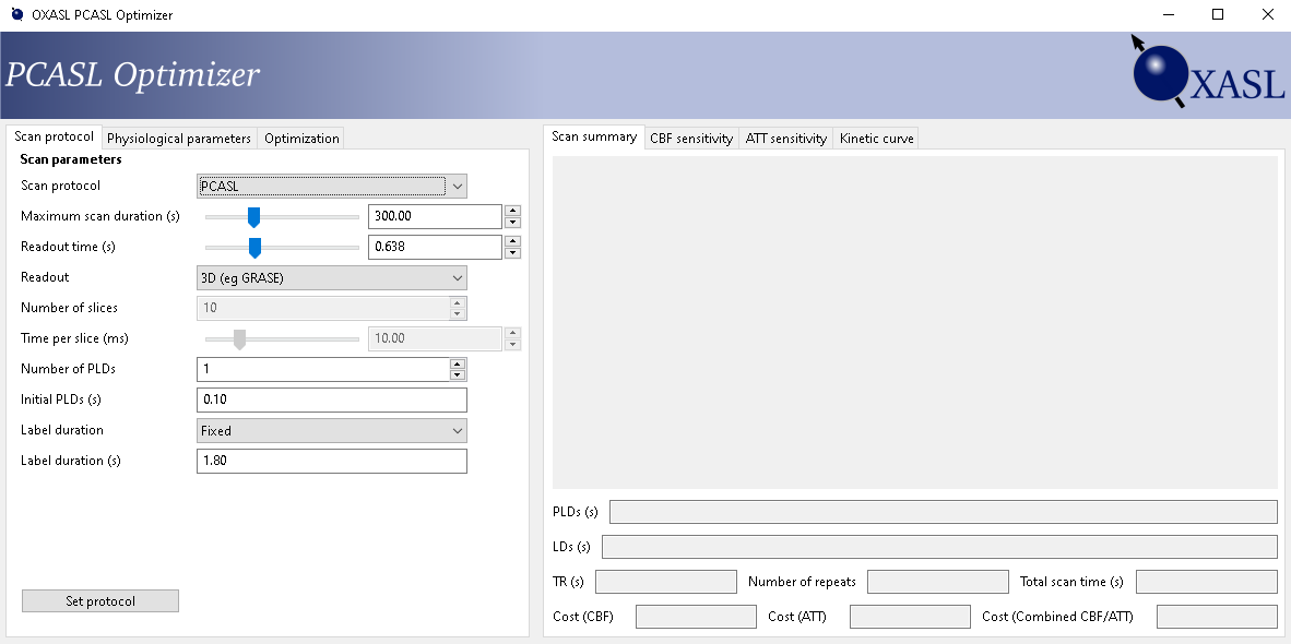 Setting scan parameters