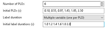 PCASL multi PLD experiment with multiple variable LDs