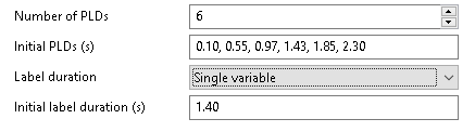 PCASL multi PLD experiment with single variable LD